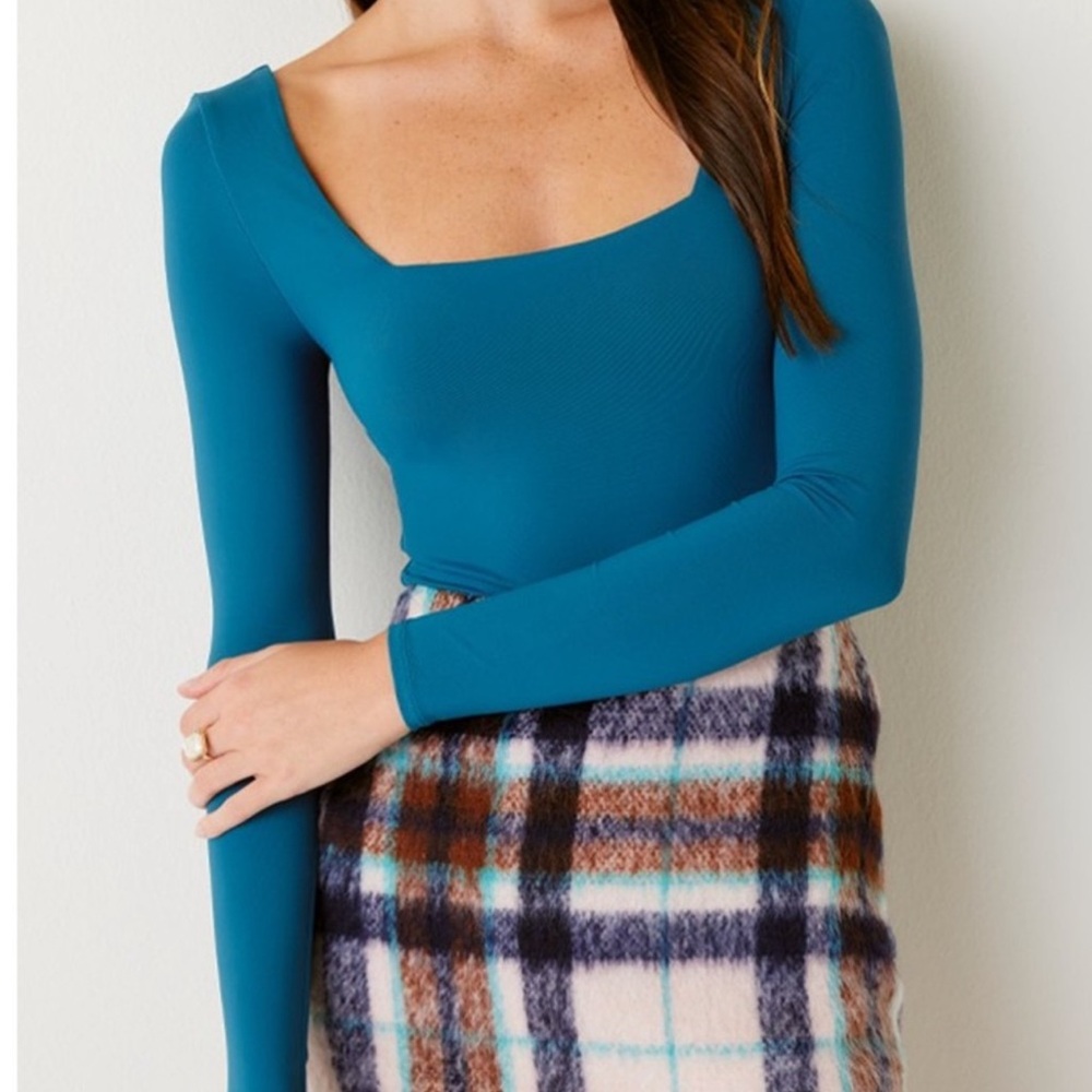 Teal Square Neck Bodysuit - Francesca’s NEVER WORN